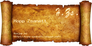 Hopp Zsanett névjegykártya